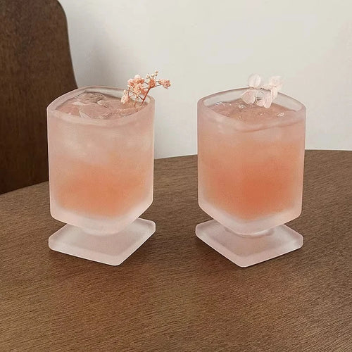 Verre carré dépoli style moderne pour boissons froides
