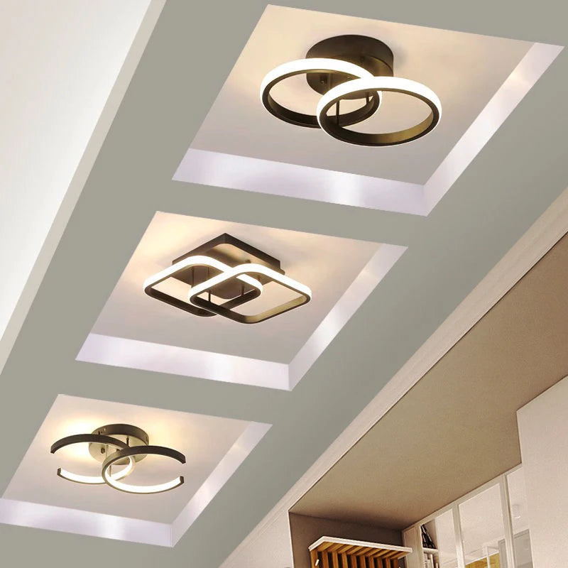 Moderne Led allée lumière plafonniers vestiaire couloir balcon Foyer plafonnier acrylique décoration maison lustre Luminaire - vue 4 sur 26