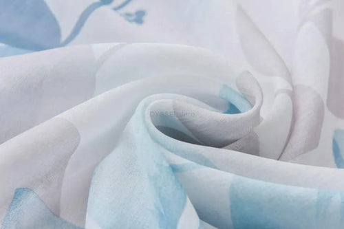 Voilage motif feuilles et fleurs style champetre salon