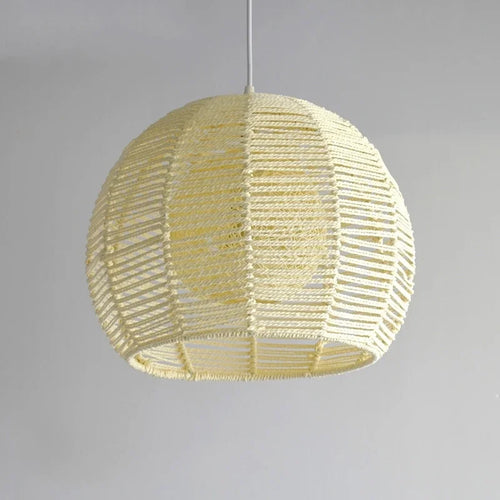 Moderne nordische LED-Pendelleuchte aus Eisen und Hanfseil - vue 4 sur 14