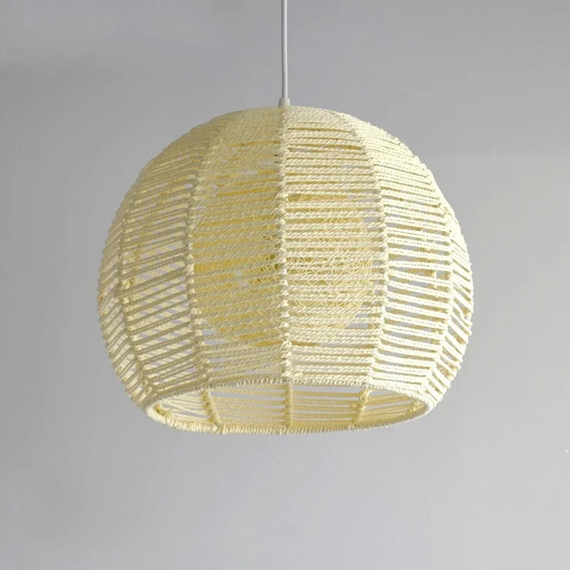 Moderne nordische LED-Pendelleuchte aus Eisen und Hanfseil - vue 3 sur 14