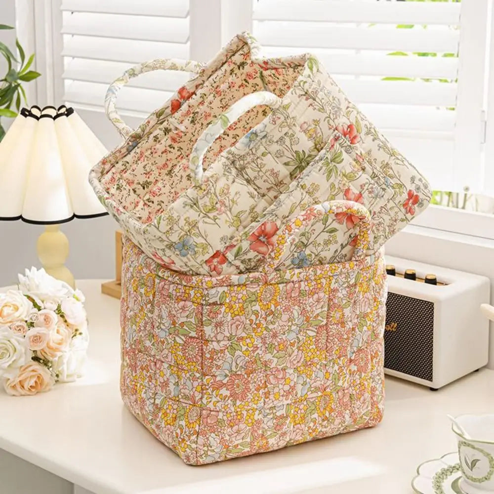 panier de rangement en tissu lavable style pastoral empilable multiusage - vue 6 sur 16