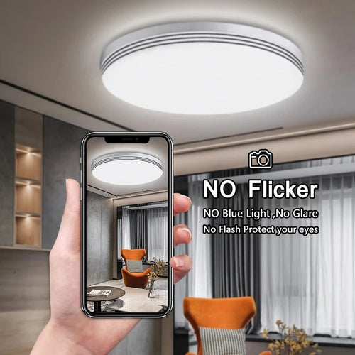 Runder ultra-flacher LED-Deckenleuchte modern für Innenbeleuchtung - vue 2 sur 14