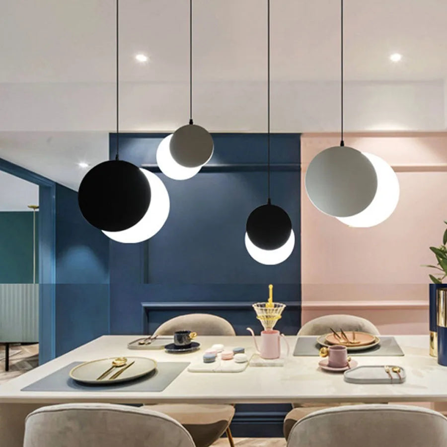 Moderne Pendelleuchte Dekorative Design-Luna für den Innenbereich - vue 4 sur 10
