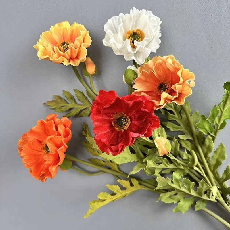 lot de 2 coquelicots artificiels pour décoration de fêtes et festivals - vue 4 sur 12