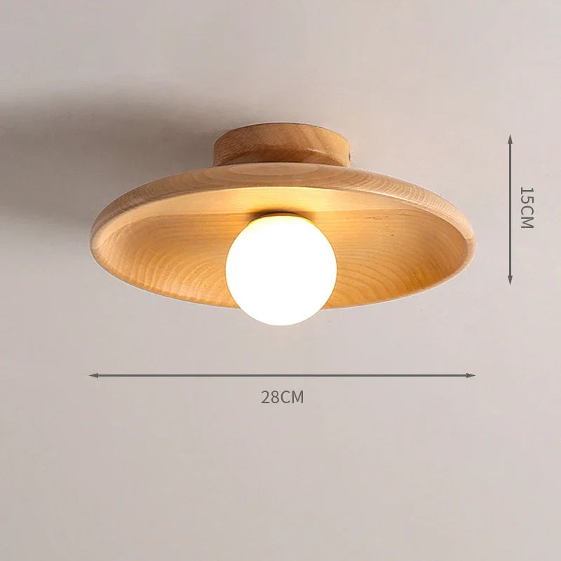 lampe de plafond led en bois moderne suspendue - vue 7 sur 12