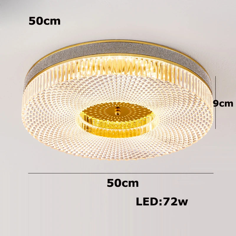 Moderne dimmbare LED-Deckenleuchte aus Kristall in Gold und Silber