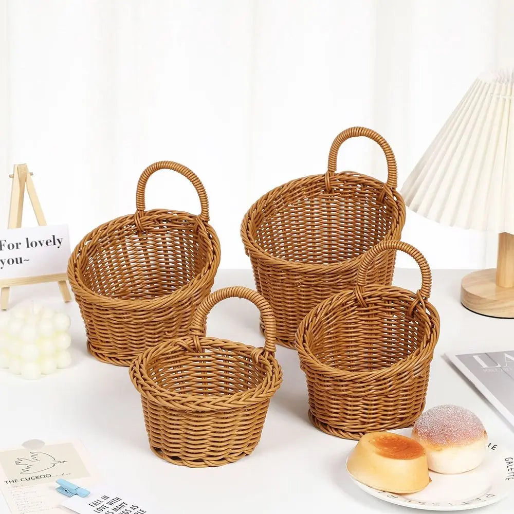 panier de rangement en rotin tissé à la main pour fruits légumes et fleurs - vue 11 sur 14