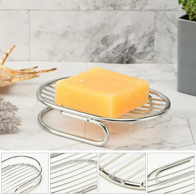 porte-savon en acier inoxydable avec égouttoir élégant et pratique - vue 4 sur 6