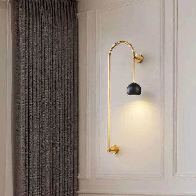applique murale minimaliste en cuivre et laiton gu10 - vue 3 sur 8