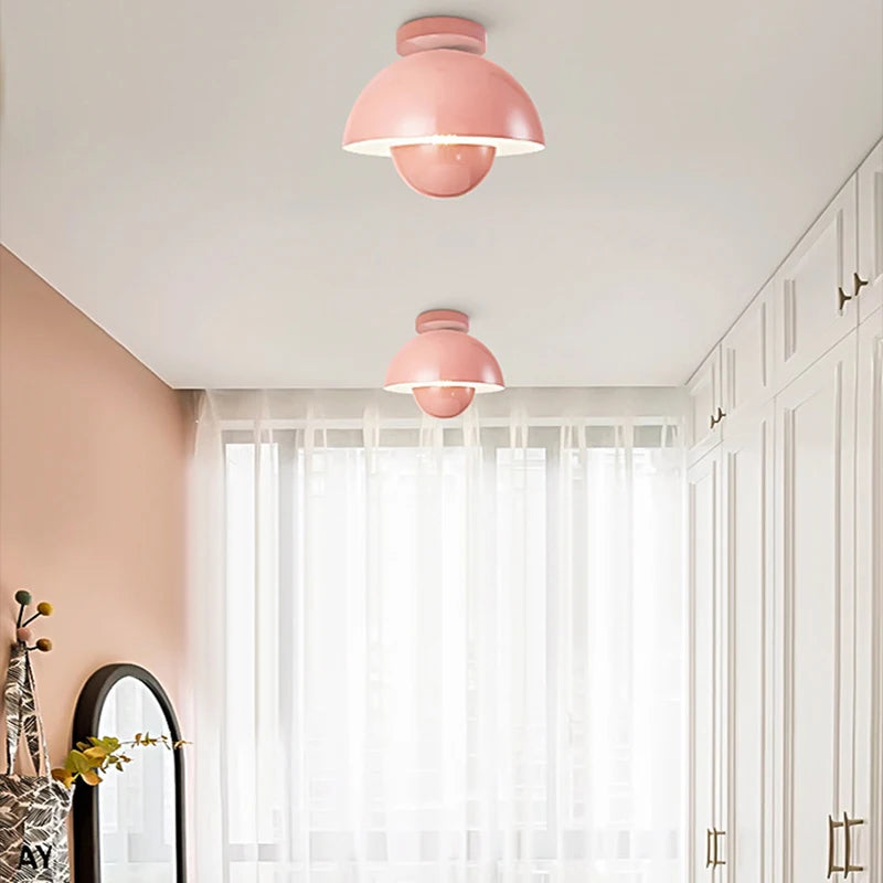 plafonnier moderne semi-circulaire en forme de pot de fleurs led