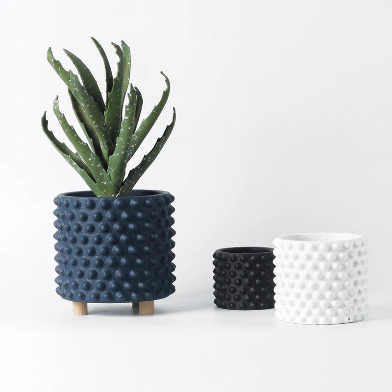 pot de fleurs en ciment rétro style nordique pour décoration intérieure - vue 4 sur 33