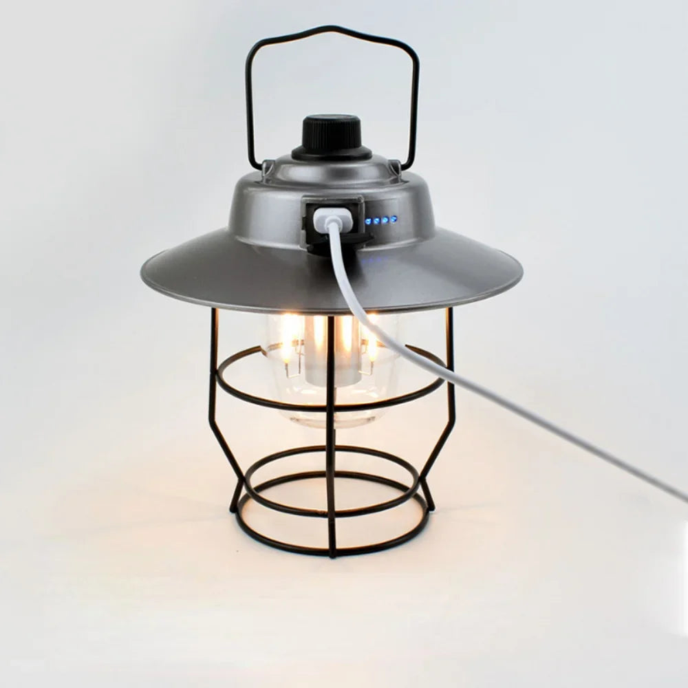lampe de tente rétro portable pour camping et randonnée - vue 4 sur 8