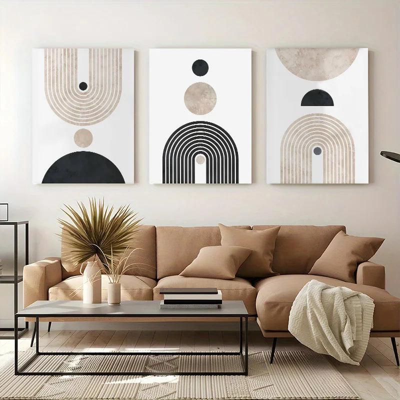 encadré abstrait géométrique rond pour décoration murale moderne - vue 3 sur 9