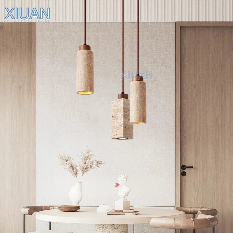 lustre led en pierre de grotte style wabi-sabi - vue 4 sur 11