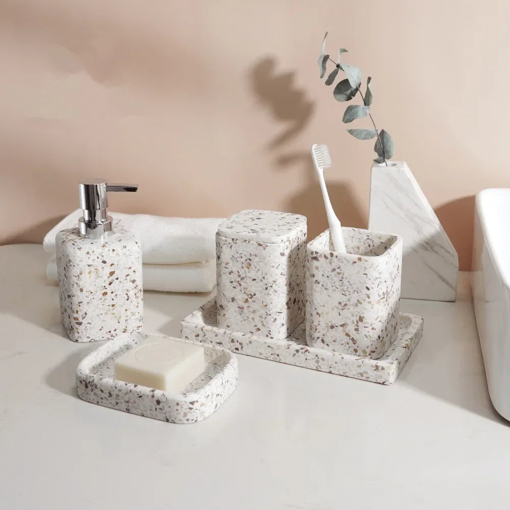 distributeur de savon en pierre naturelle pour salle de bain décorative - vue 4 sur 14