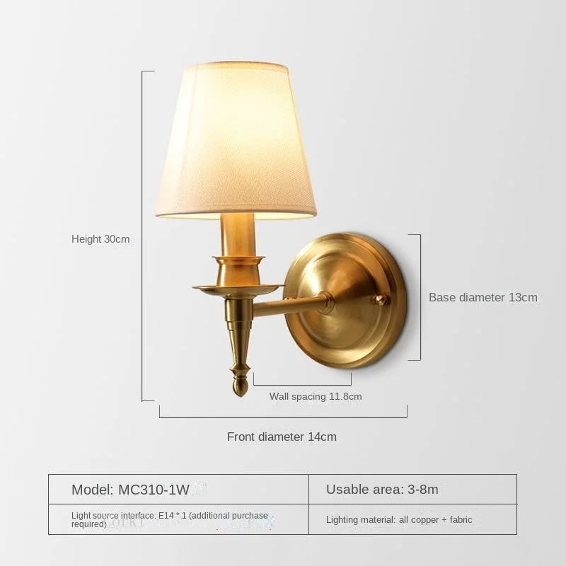 applique murale américaine à 2 bras en cuivre led traditionnelle pour décoration artistique - vue 9 sur 8