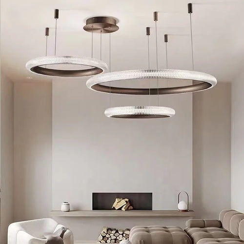 Runde LED-Pendelleuchte im Art-Déco-Stil für elegantes Licht