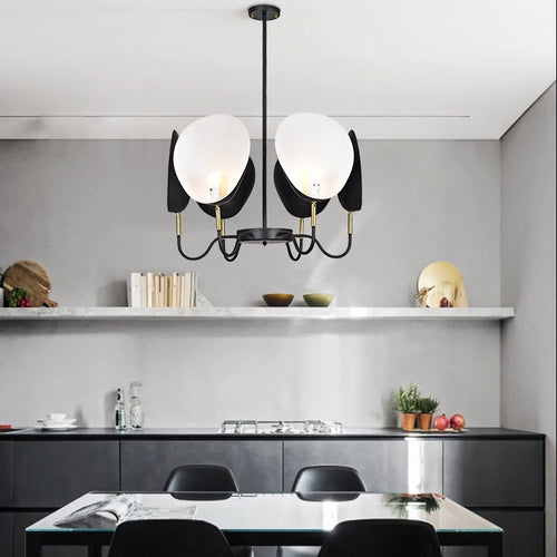 Postmoderner nordischer Kronleuchter mit 6 Köpfen im zeitgenössischen Design - vue 3 sur 7