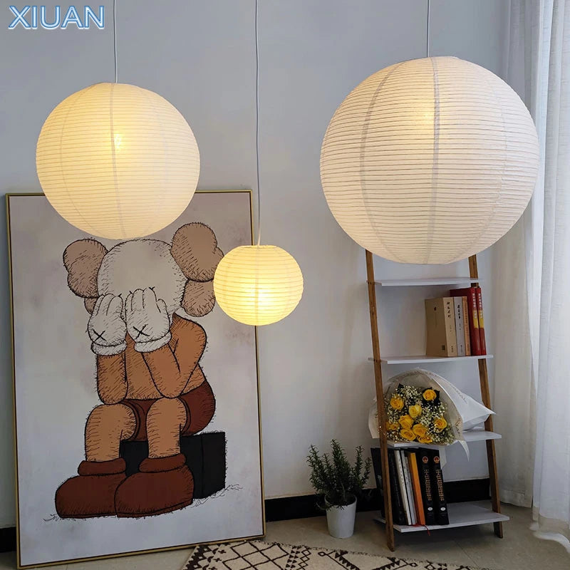 lustre vintage en papier led pour éclairage intérieur - vue 3 sur 11