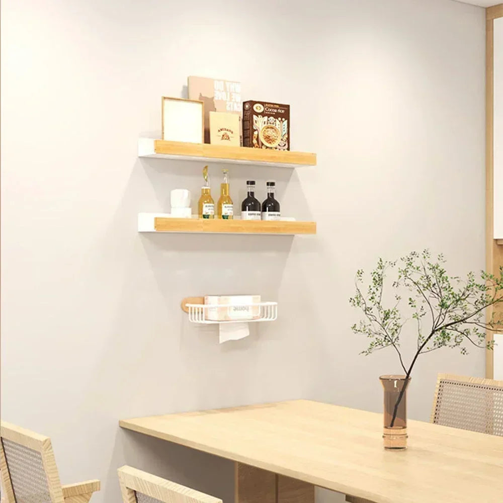 étagère en bois support d'angle sans perçage pour rangement - vue 4 sur 14