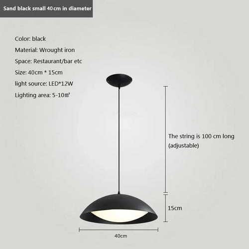 Moderne Pendelleuchte aus minimalistischem Eisen für den Innenbereich - vue 11 sur 10