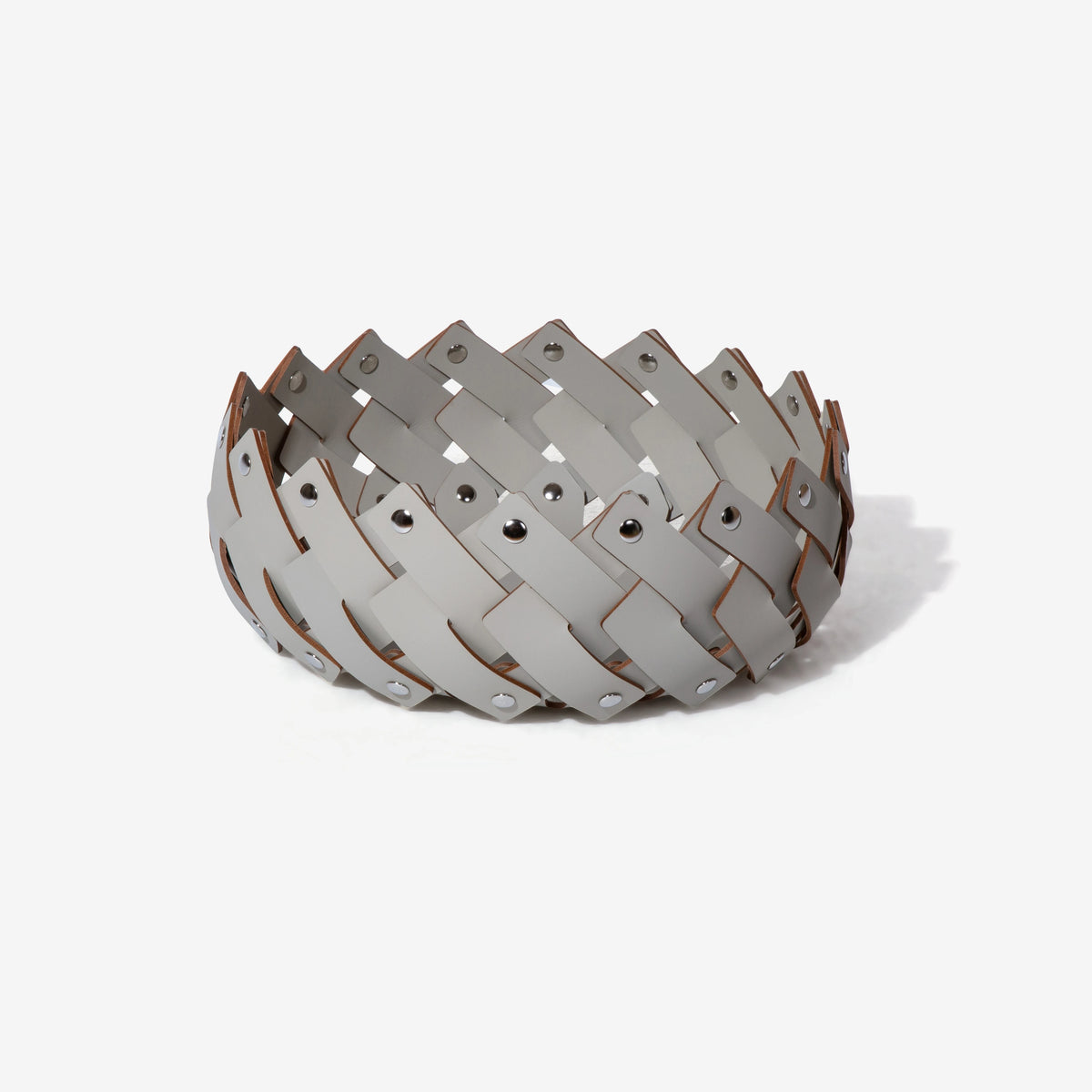 paniers de rangement en cuir tressé faits main de luxe - vue 7 sur 9