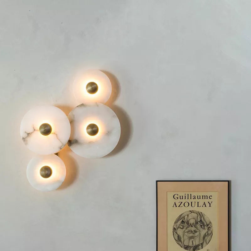 Applique murale LED en marbre naturel