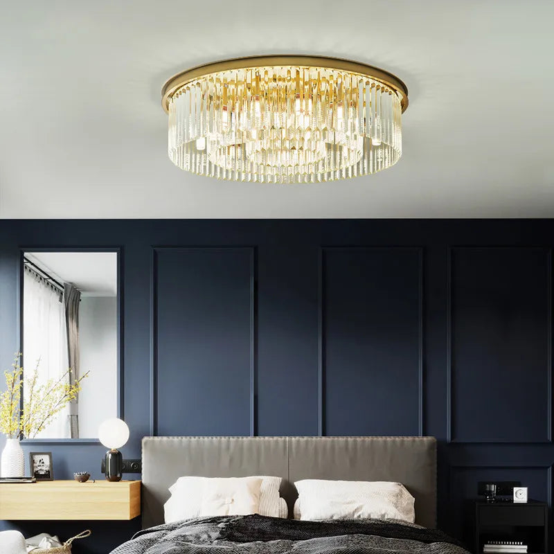 Lustre en cristal LED moderne américain salon salle à manger Villa suspension chambre plafond suspension lampe décor à la maison Lustre - vue 6 sur 21