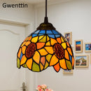 Pendelleuchte aus getöntem Glas im Tiffany-Stil für moderne Einrichtung