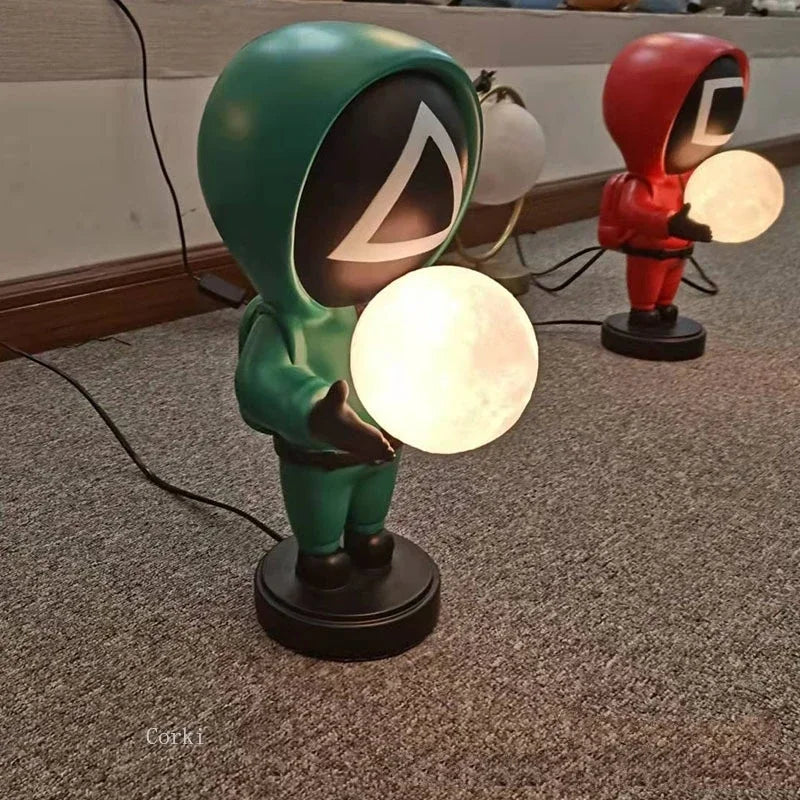 lampe de table astronautes design nordique veilleuse 3D décorative - vue 6 sur 10