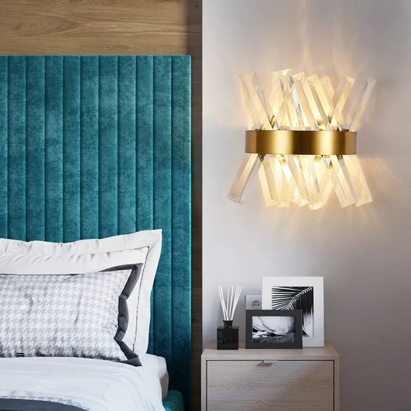 applique murale moderne en cristal pour éclairage intérieur décoratif - vue 2 sur 6