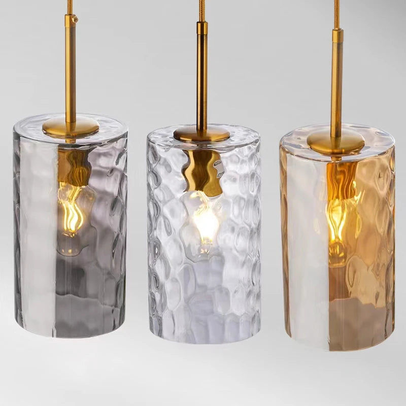 Suspension nordiques LED lampe suspendue en verre luminaires de cuisine salle à manger salon chambre lampe de chevet - vue 5 sur 9
