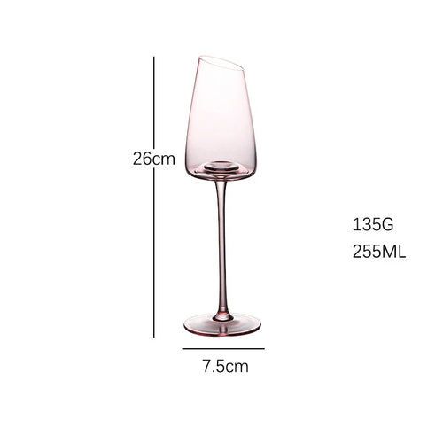 Verres à vin design flamant bord incliné cristal