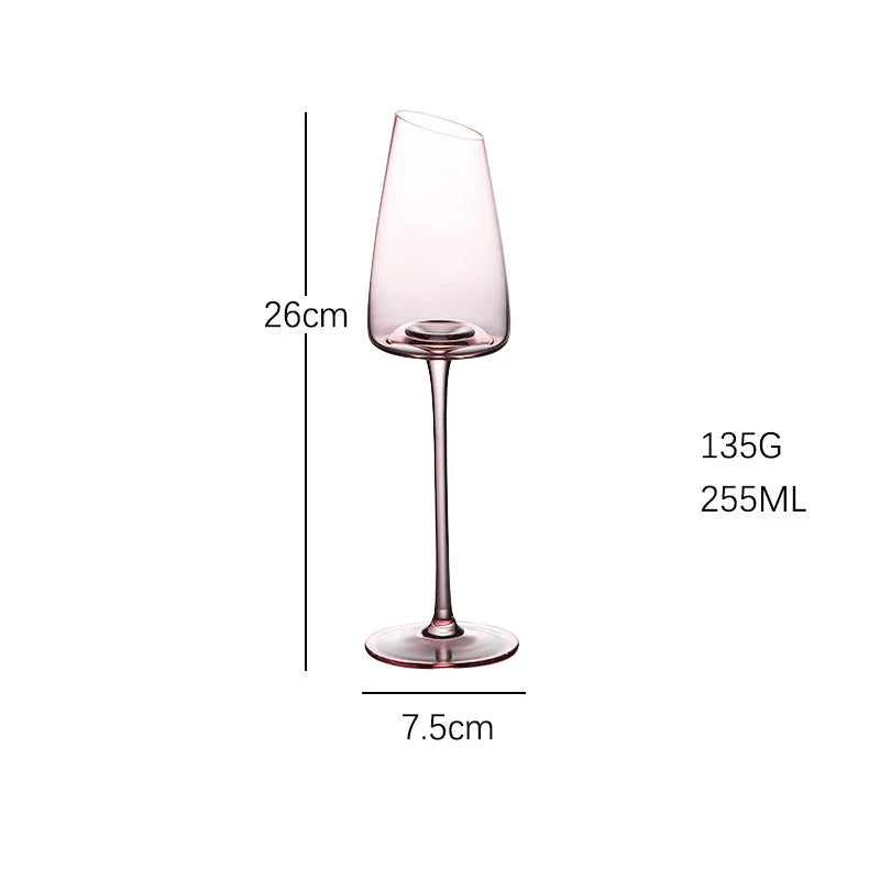 Verres à vin design flamant bord incliné cristal