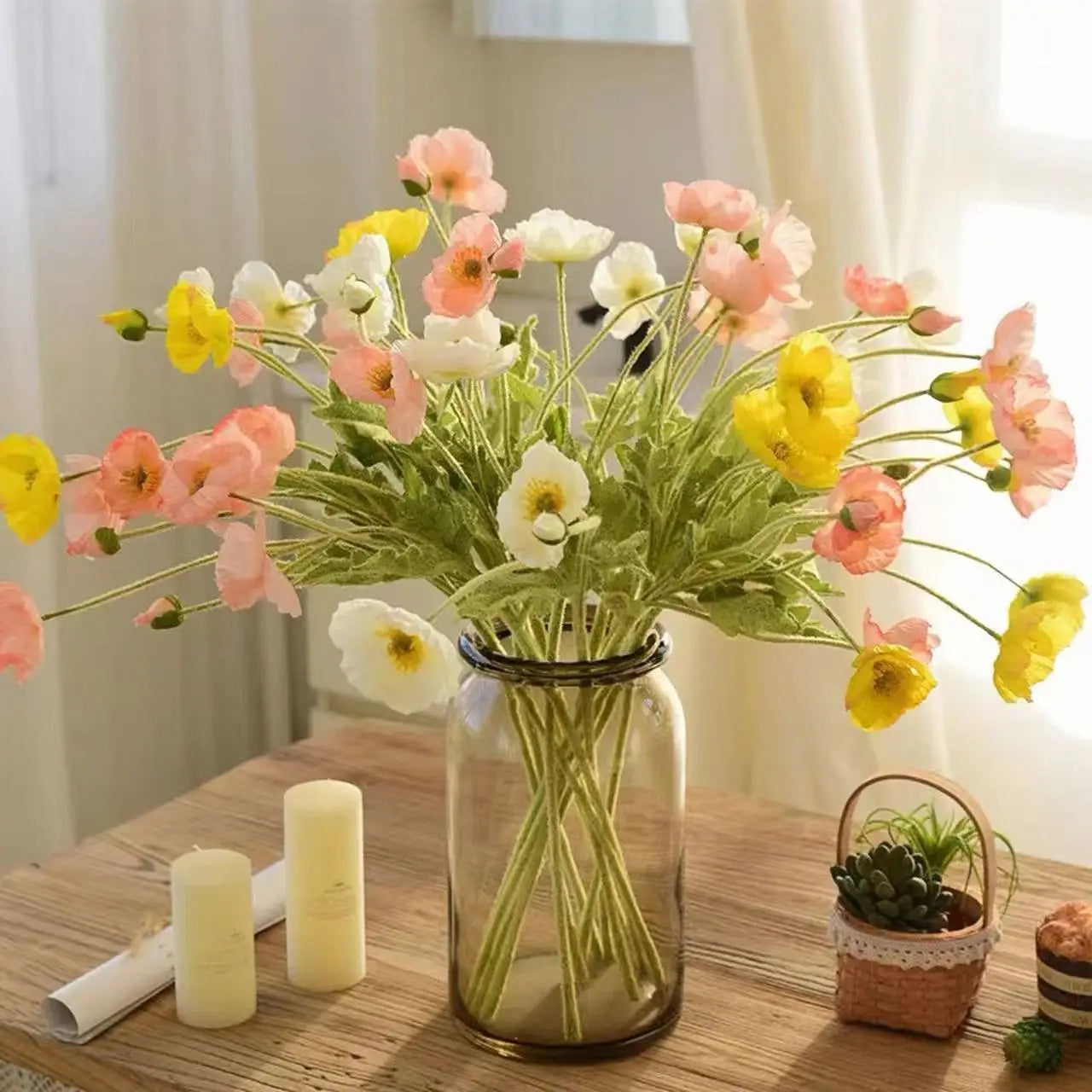 bouquet de fleurs artificielles en soie pour décorations diverses - vue 3 sur 19
