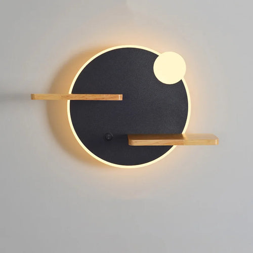 Applique murale led nordique avec étagère et chargeur usb - vue 2 sur 18