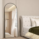 CASSILANDO Arched Full Length Mirror 64" x 21", Floor Standing Mirror, Unique Vertical Mirror, Gold Metal Frame Mirror