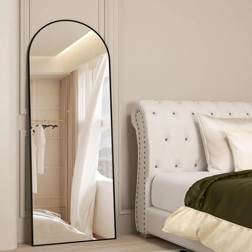 CASSILANDO Arched Full Length Mirror 64" x 21", Floor Standing Mirror, Unique Vertical Mirror, Gold Metal Frame Mirror - vue 4 sur 8