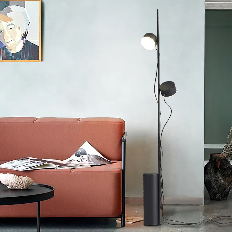 Lampadaire design nordique créatif noir lampadaire simple lampe d'angle étude chevet décoration salon lampe de lecture - vue 5 sur 7