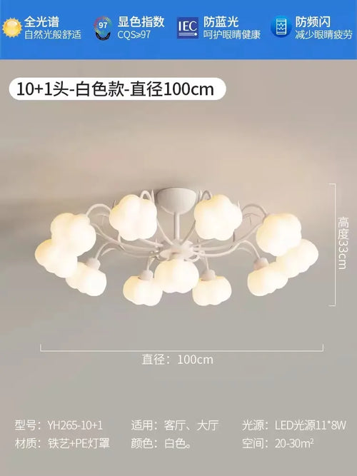 Moderner LED-Deckenleuchte mit dekorativem Baumwollbezug