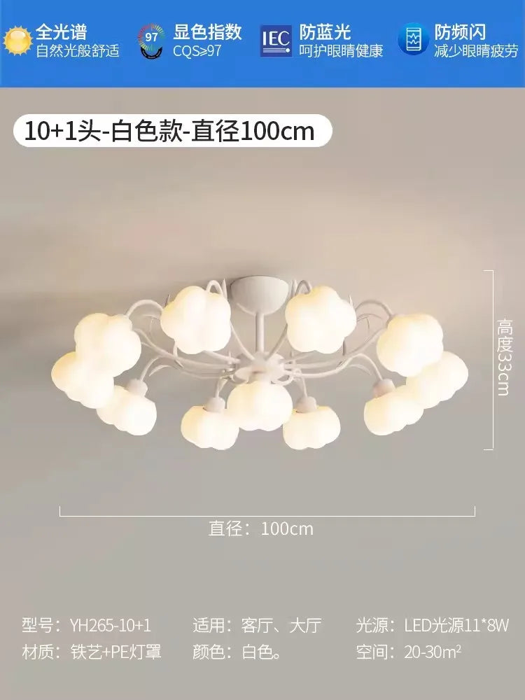 Moderner LED-Deckenleuchte mit dekorativem Baumwollbezug