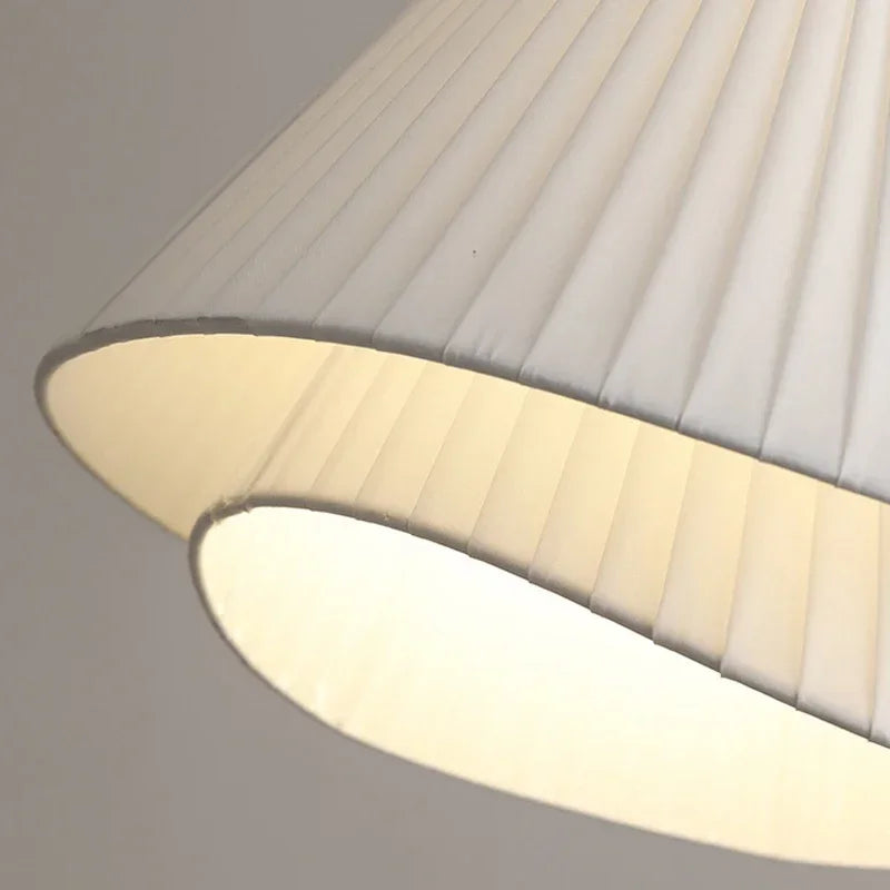 SANDYHA Lustre Minimaliste Moderne Tissu Style Crème Lampes Suspendues Salle à Manger Chambre Maison Lustre Luminaire Suspendu - vue 6 sur 10
