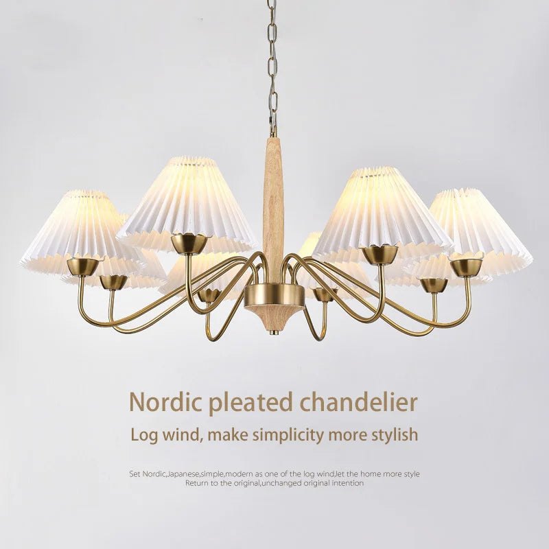 Eleganter Holz-Kronleuchter für Küche und Kochinsel Pendelleuchte - vue 6 sur 8