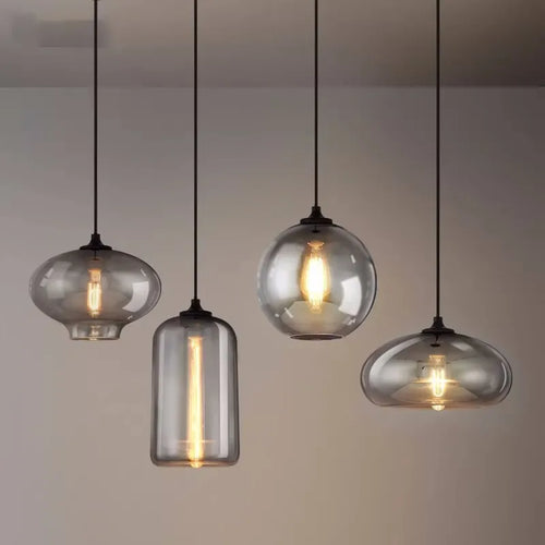 Suspension nordique en verre pour cuisine ou restaurant