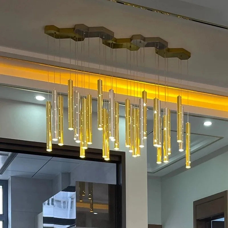 lustre cylindrique nordique moderne de luxe pour salon - vue 4 sur 12