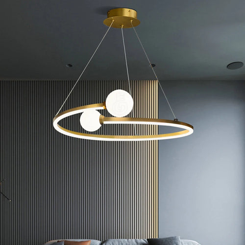 lustre led anneau créatif nordique éclairage suspension moderne