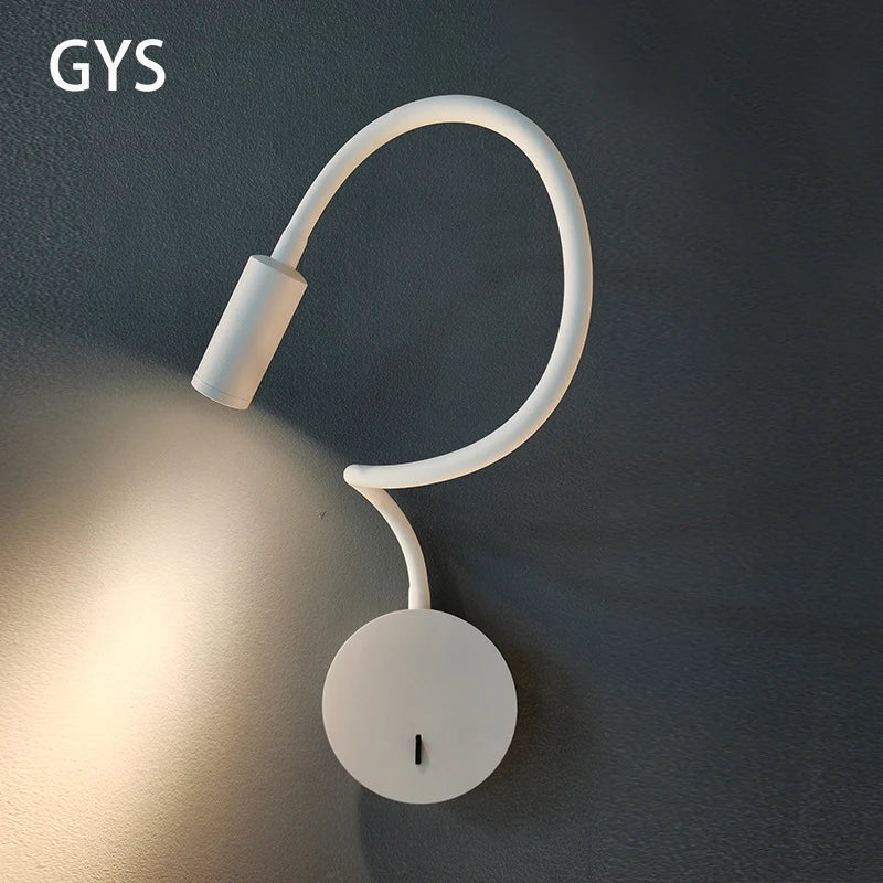lampe de bureau flexible gys avec interrupteur et liseuse led