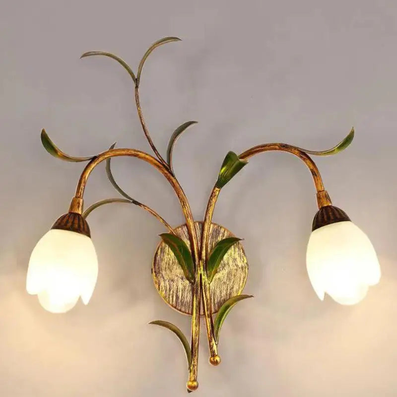 applique murale à led rétro avec fleurs pour décoration élégante - vue 7 sur 12