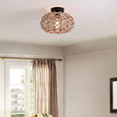 lustre de plafond en corde de chanvre fait main style industriel rétro